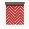 Red And White Chevron Fitted Sheet