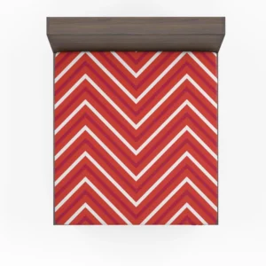 Red And White Chevron Fitted Sheet