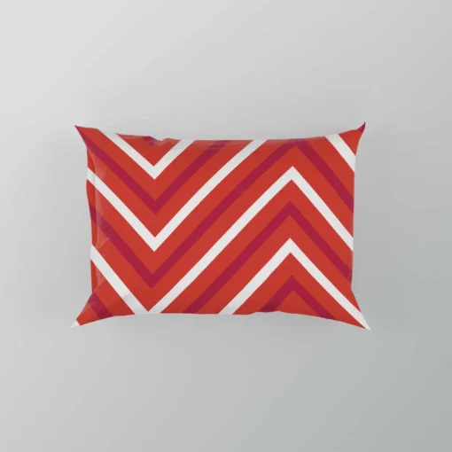 Red And White Chevron Pillow Case