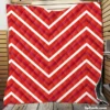 Red And White Chevron Quilt Blanket