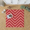 Red And White Chevron Rug