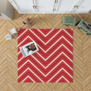 Red And White Chevron Rug