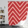 Red And White Chevron Shower Curtain