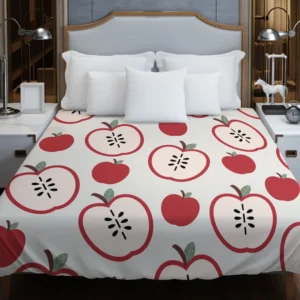 Red Apple Pattern Duvet Cover