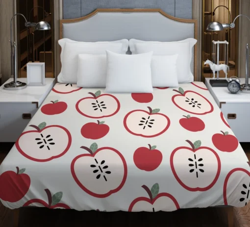 Red Apple Pattern Duvet Cover