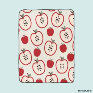 Red Apple Pattern Fleece Blanket 1