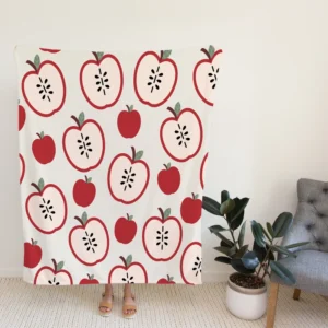 Red Apple Pattern Fleece Blanket