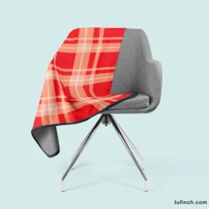 Red Beige Plaid Pattern Fleece Blanket 2