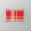 Red Beige Plaid Pattern Pillow Case