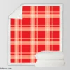 Red Beige Plaid Pattern Sherpa Fleece Blanket