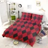 Red Black Argyle Checkered Pattern Bedding Set