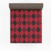 Red Black Argyle Checkered Pattern Fitted Sheet