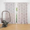 Red Blue Orange Hexagon Pattern Curtain