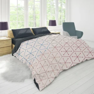 Red Blue Orange Hexagon Pattern Duvet Cover 1