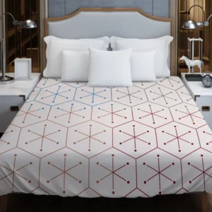 Red Blue Orange Hexagon Pattern Duvet Cover