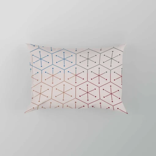 Red Blue Orange Hexagon Pattern Pillow Case