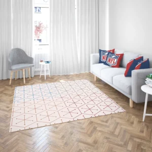 Red Blue Orange Hexagon Pattern Rug 2