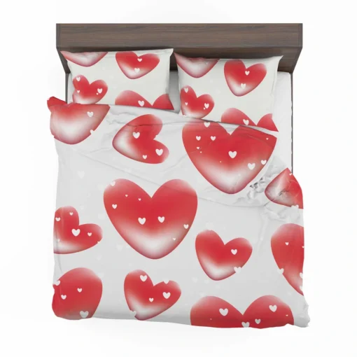 Red Bubble Heart Design Bedding Set 2