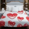 Red Bubble Heart Design Duvet Cover