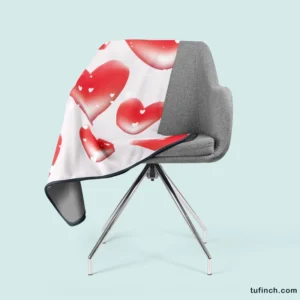 Red Bubble Heart Design Fleece Blanket 2