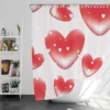 Red Bubble Heart Design Shower Curtain