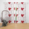 Red Curved Couple Hearts Curtain