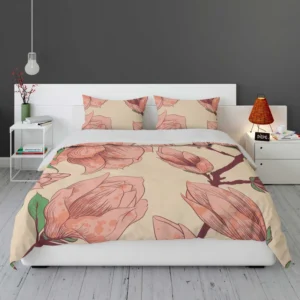 Red Flowers Artistic Background Bedding Set 2