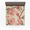 Red Flowers Artistic Background Fitted Sheet