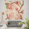 Red Flowers Artistic Background Wall Tapestry