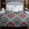 Red Green Grey Ethnically Pattern Duvet Cover