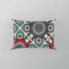 Red Green Grey Ethnically Pattern Pillow Case