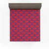 Red Japanese Floral Design Fitted Sheet