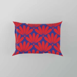 Red Japanese Floral Design Pillow Case