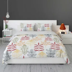 Red Lace Hand Drawn Design Bedding Set 1