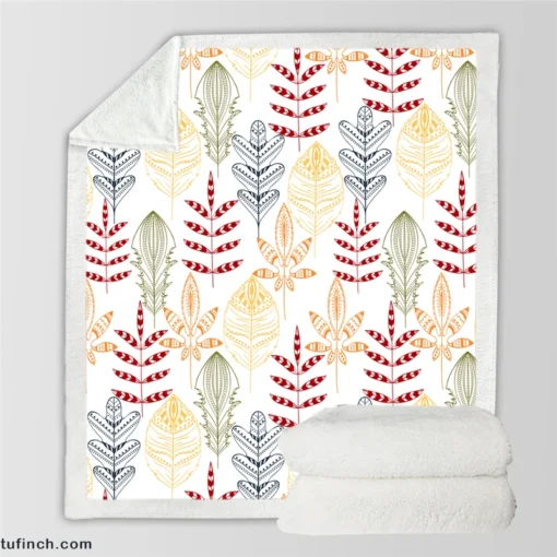 Red Lace Hand Drawn Design Sherpa Fleece Blanket