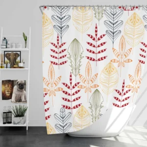 Red Lace Hand Drawn Design Shower Curtain