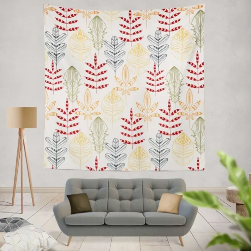 Red Lace Hand Drawn Design Wall Tapestry