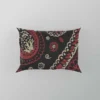 Red Off White Paisley On Black Background Pillow Case