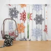 Red Orange Blue Colorful Snowflakes Curtain