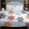 Red Orange Blue Colorful Snowflakes Duvet Cover