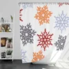 Red Orange Blue Colorful Snowflakes Shower Curtain