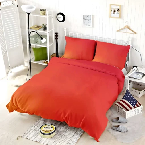 Red Orange Gradient Color Bedding Set