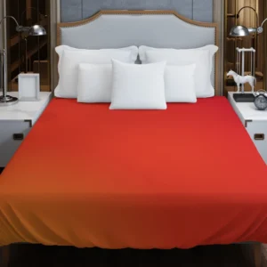 Red Orange Gradient Color Duvet Cover