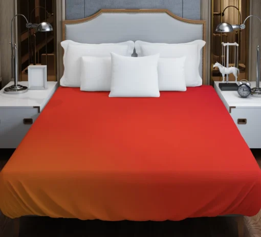 Red Orange Gradient Color Duvet Cover