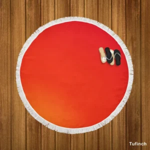 Red Orange Gradient Color Round Beach Towel