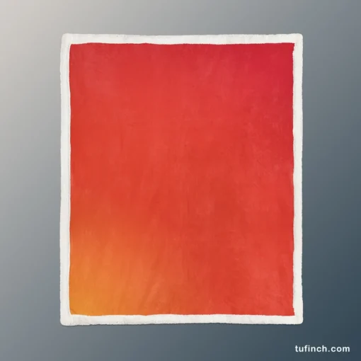 Red Orange Gradient Color Sherpa Fleece Blanket 1