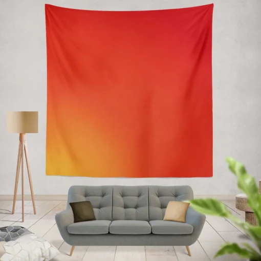 Red Orange Gradient Color Wall Tapestry