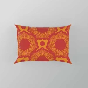 Red Orange Vintage Ornamental Pattern Pillow Case