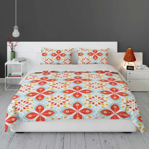 Red Peranakan Folk Art Bedding Set 1