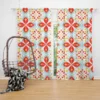 Red Peranakan Folk Art Curtain